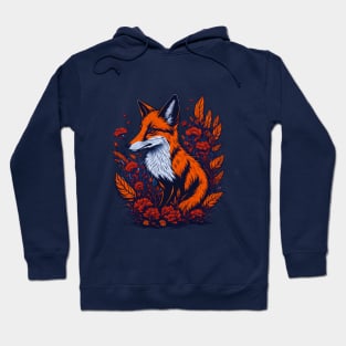 Fox  with flowers Hoodie